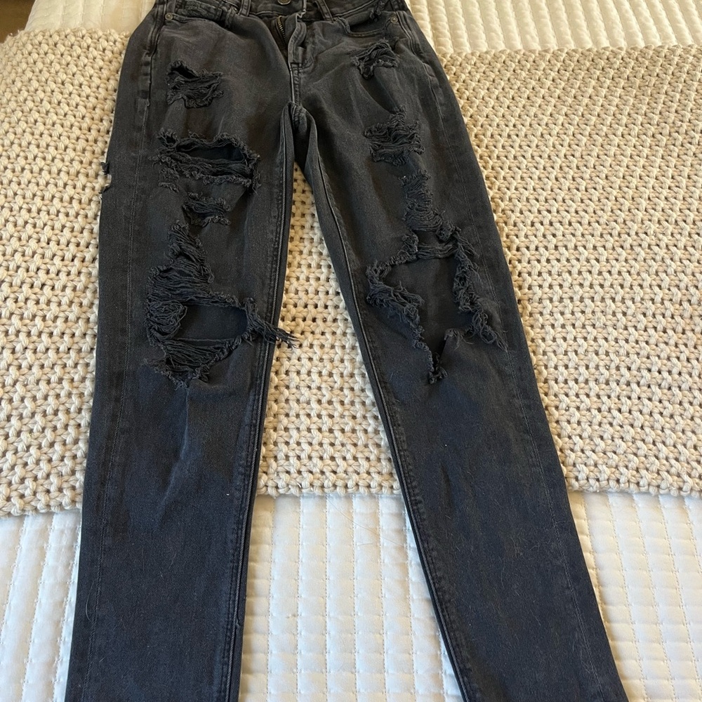 American Eagle Outfitters Black Ripped Jeans